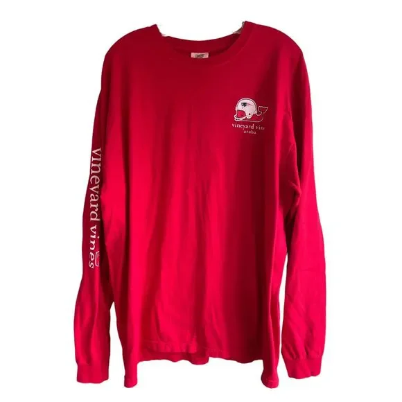 Vineyard Vines New England Patriots Aruba Red L/SCrew Neck T-Shirt Men's XL - Main Image